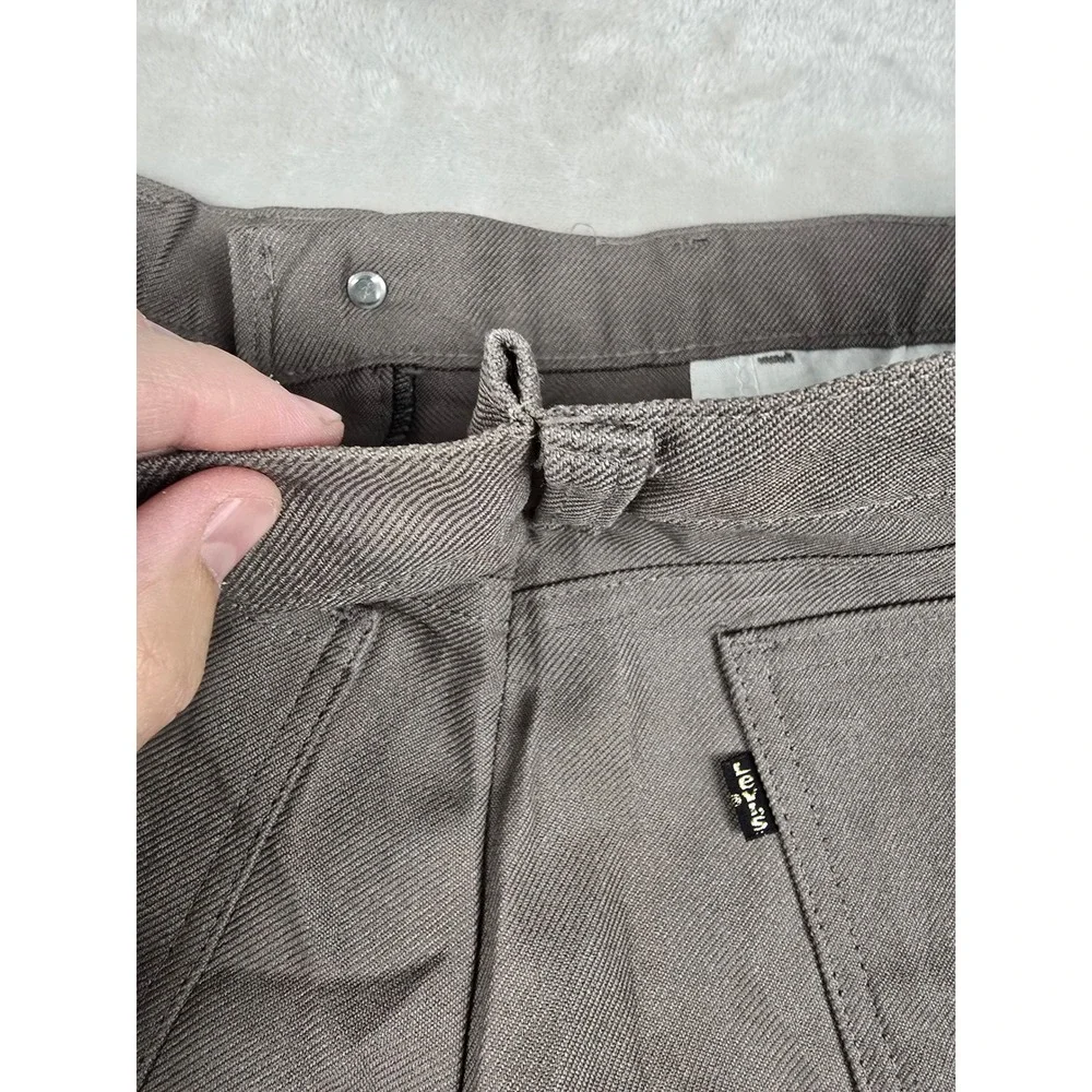 Vintage Levi Strauss Slacks Mens 35x27 Brown Talon 42‎ Zipper Trousers 70s